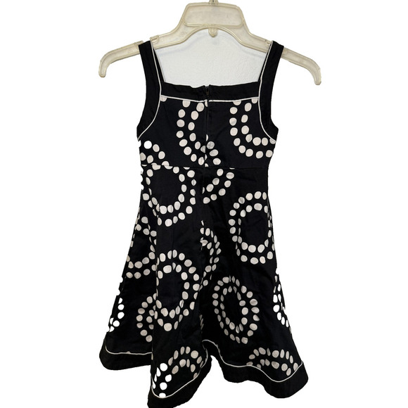 Rare Editions Dress Girls Sz 7 Black White Polka Dot Sleeveless Belted Boutique - Picture 4 of 7